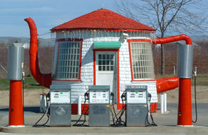 strange gas station